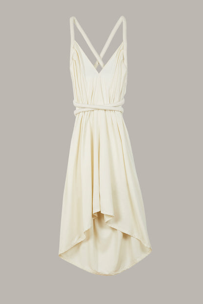 Infinite Rope Dress Ivory Raw Silk (Made to Order}