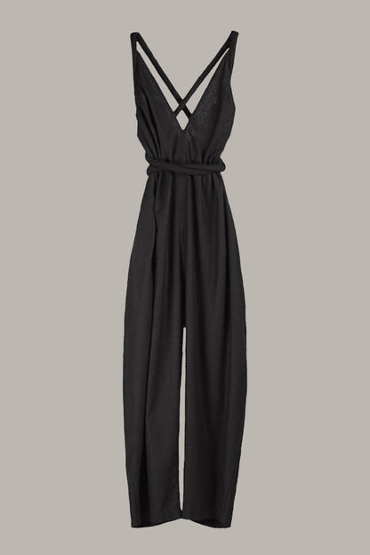 Infinite Rope Jumpsuit Raw Silk Noil Black Kohl {Made to Order}