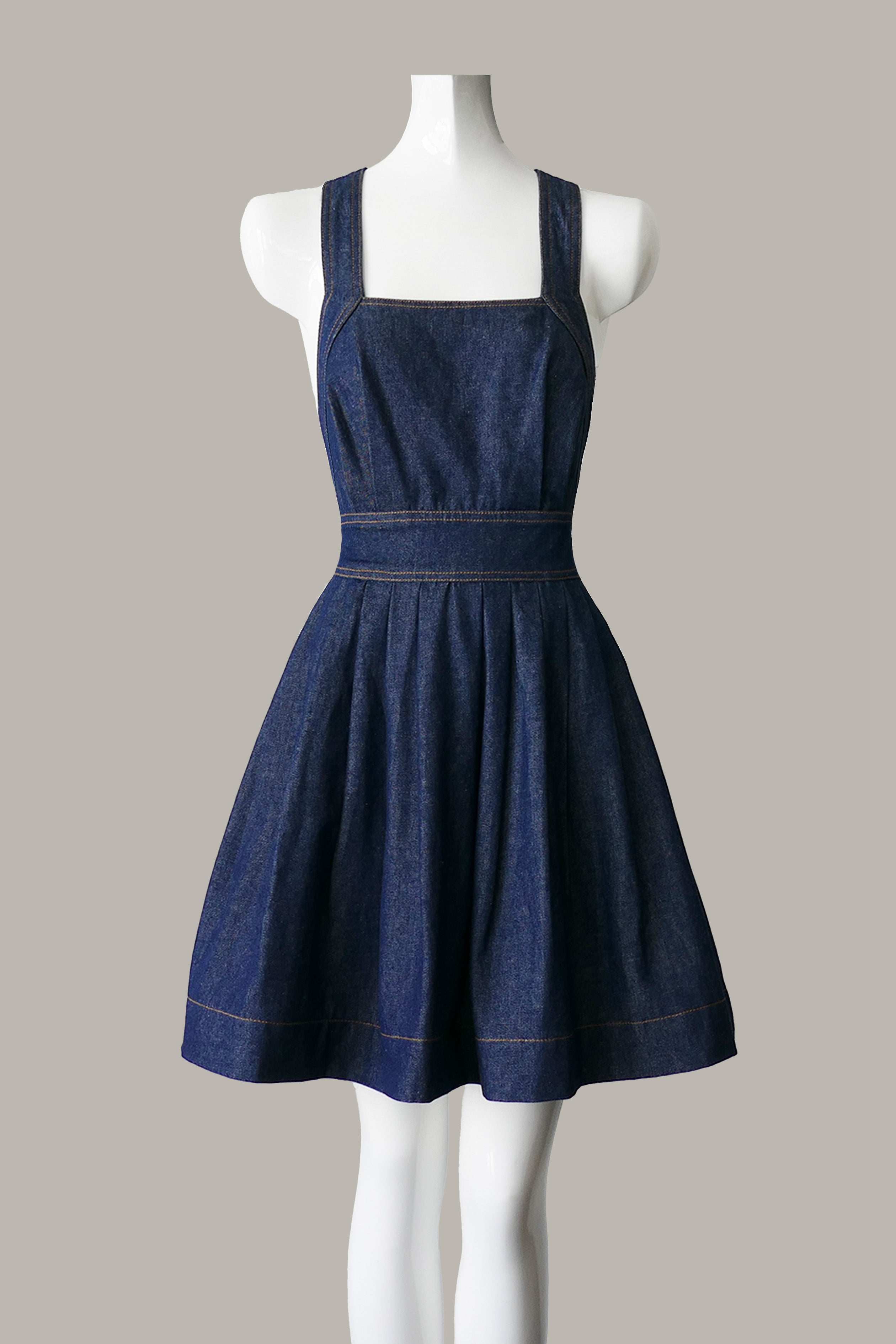 Buy Women Denim Pinafore Midi Dress - A-Line Dresses Online India - FabAlley