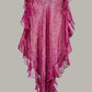Ruffle Kaftan with Quilted Obi Belt in Raspberry & Gold Chiffon Silk Lame'  {Made to Order}
