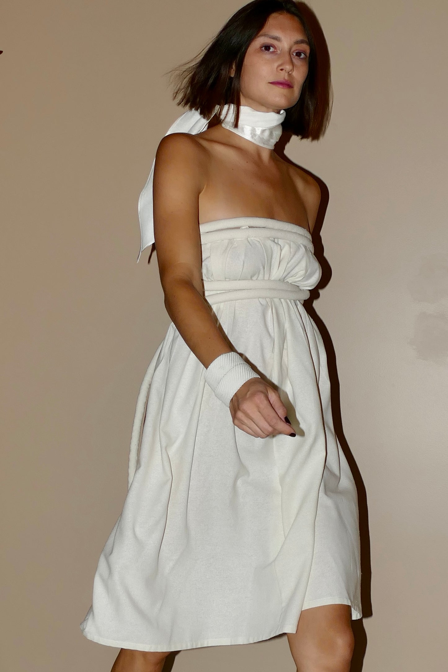 Infinite Rope Dress Ivory Raw Silk (Made to Order}