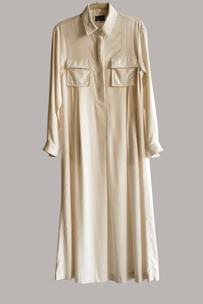 Riding Dress in Ivory Cream Raw Silk {Made to Order}